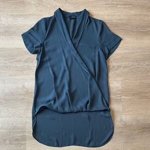 The Limited Deep Blue Wrap Blouse